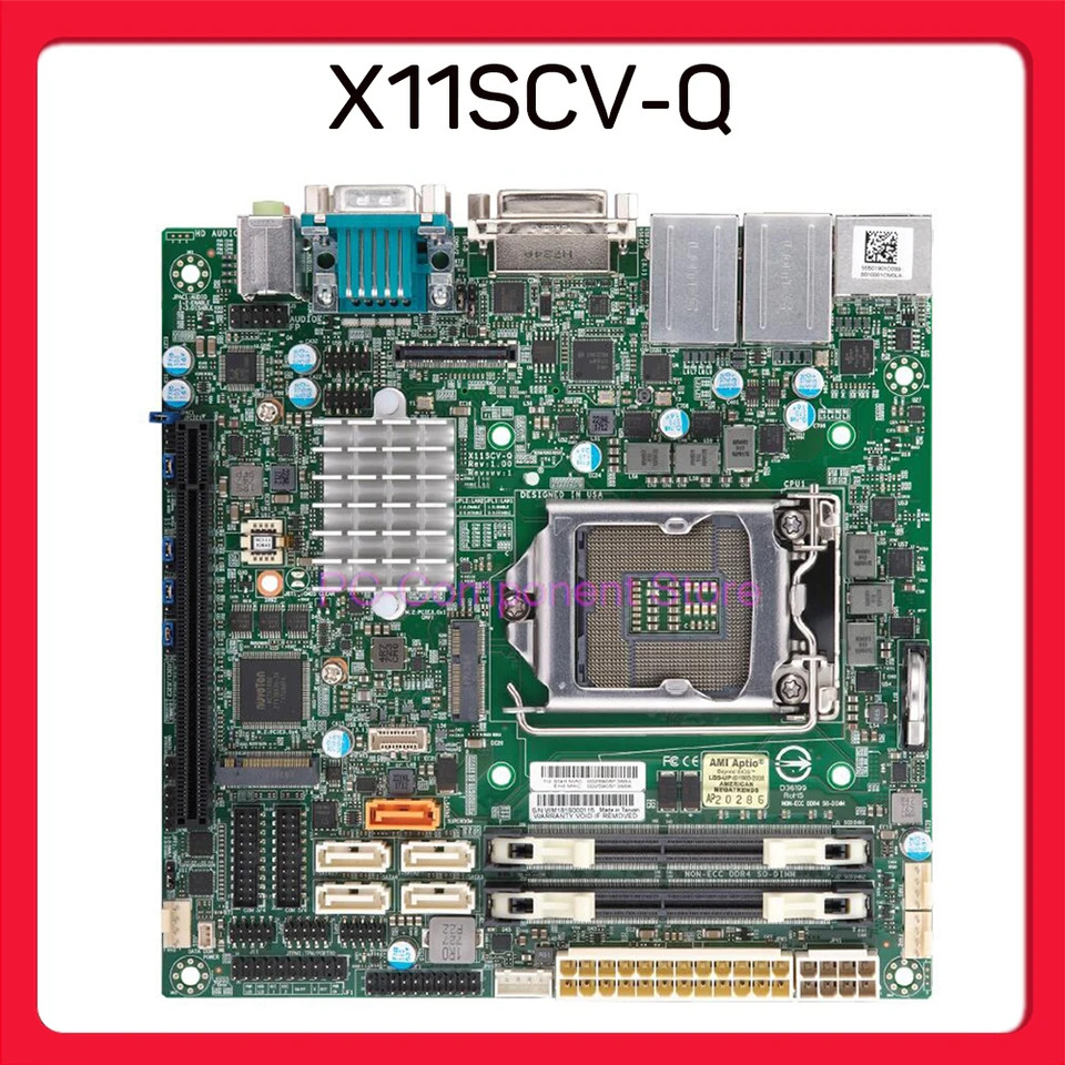 슈퍼마이크로 싱글 소켓 서버X11SCV-Q 서버 마더보드 Q370 8 세대 9 i9 i7 i5 i3 LGA-1151