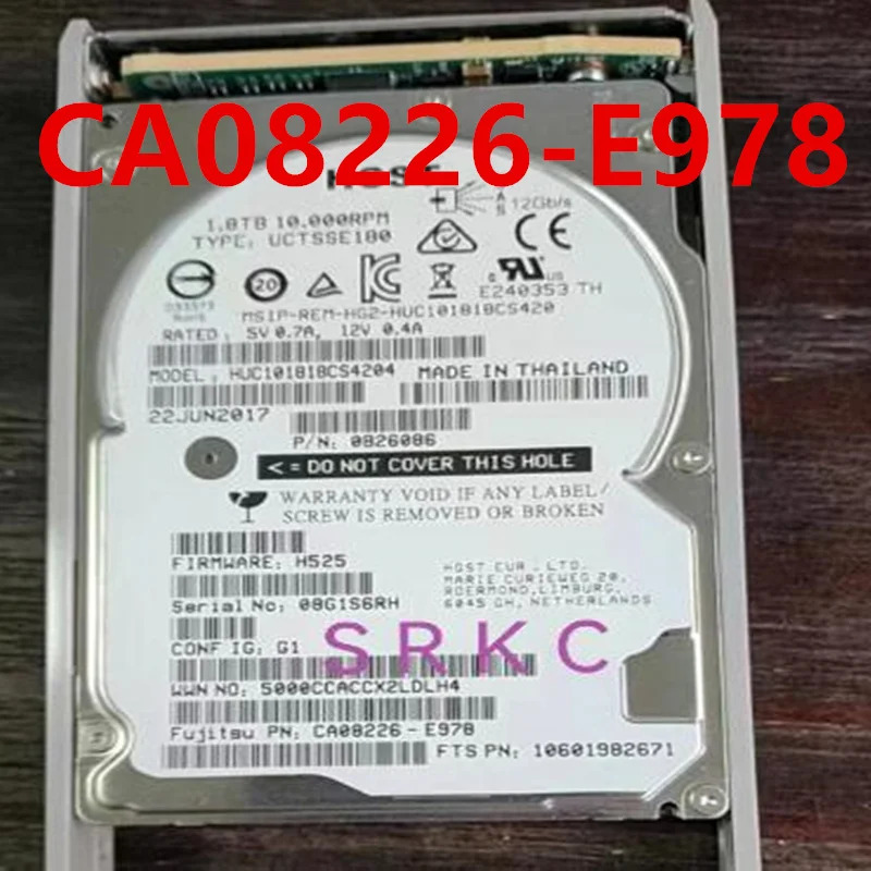 CA08226-E978 오리지널 하드 FUJITSU DX S3 1.8TB SAS 2.5 인치 10K 128MB 서버 HDD 거신