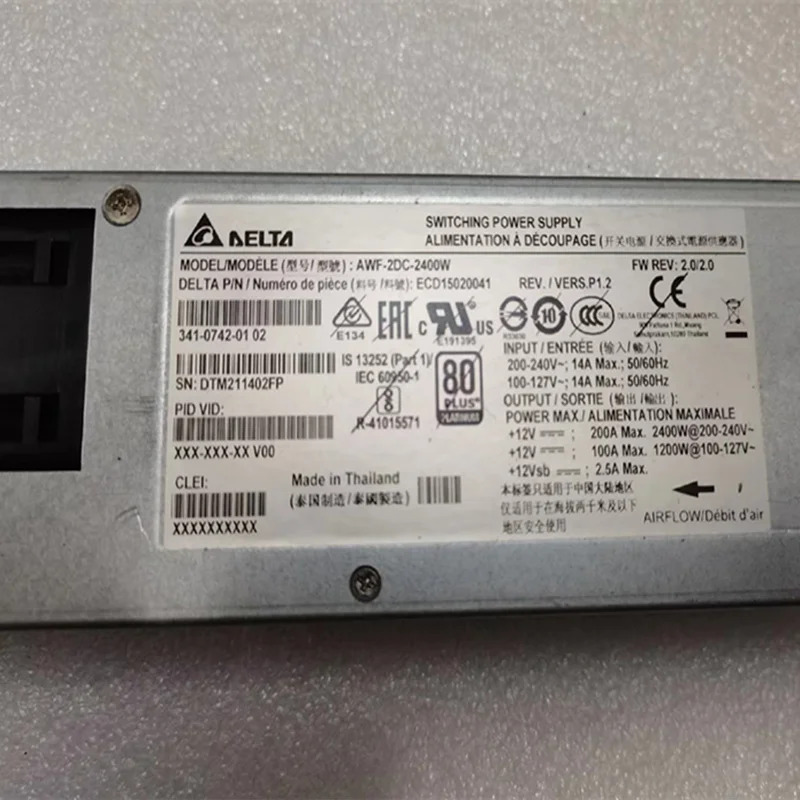 CISCO오리지널 리퍼 전원공급장치 2400W AWF-2DC-2400W 341-0742-01