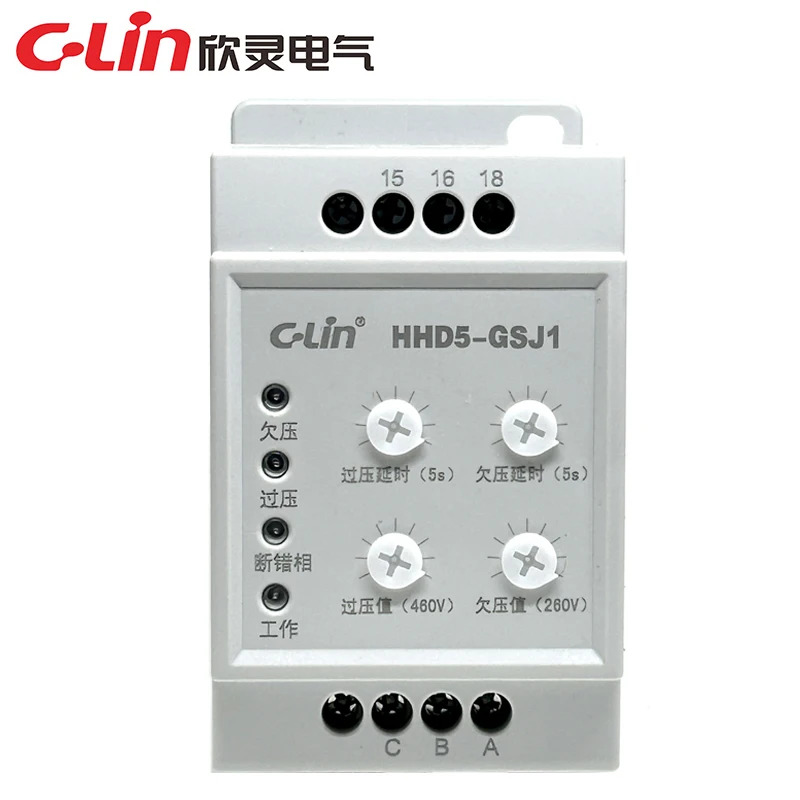 HHD5-G HHD5-GSJ GSJ1 3상 과전압 저전압 위상 시퀀스 보호 계전기 AC380V.1PCS