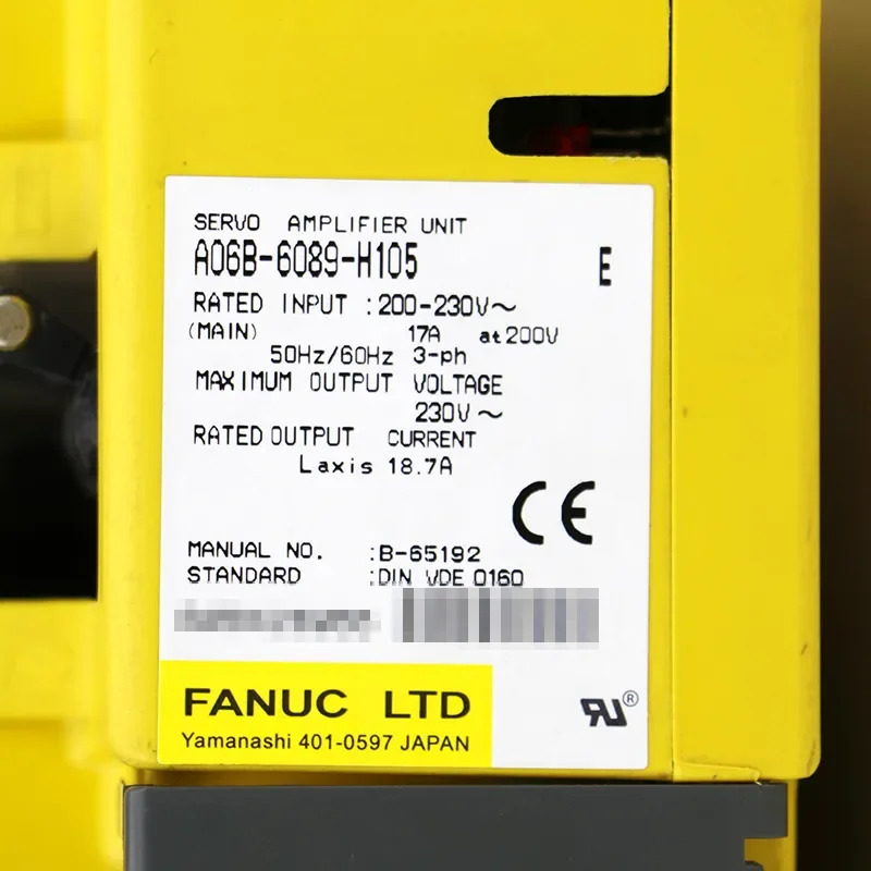 A06B-6089-H105 Fanuc 서보 드라이브 증폭기 12개월 A06B 6089 H105