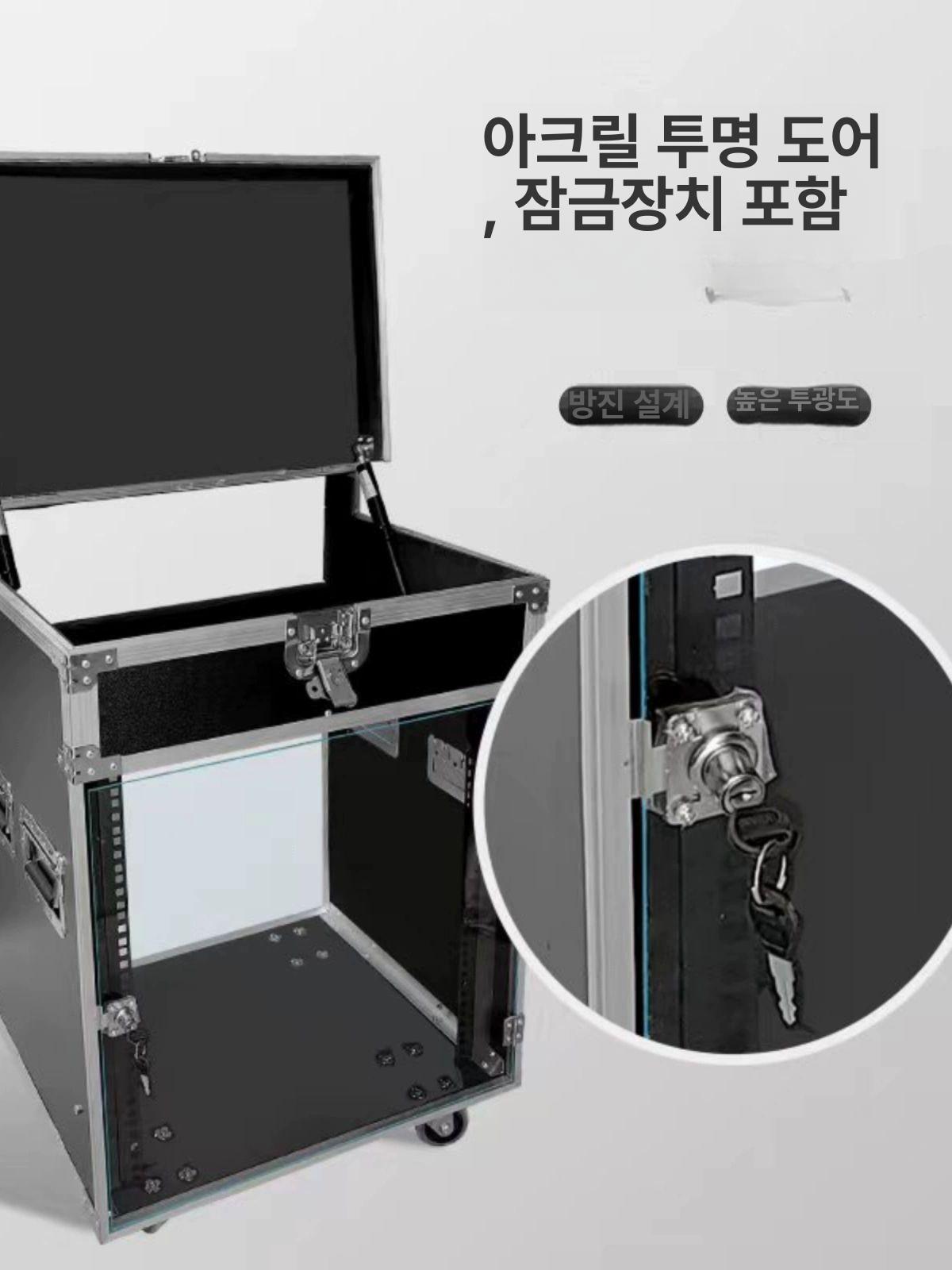 이동식 음향랙케이스 하드케이스 장비 도어 선반 스피커 수납장 이펙터 캐비닛 바퀴형 - 상세 이미지 4