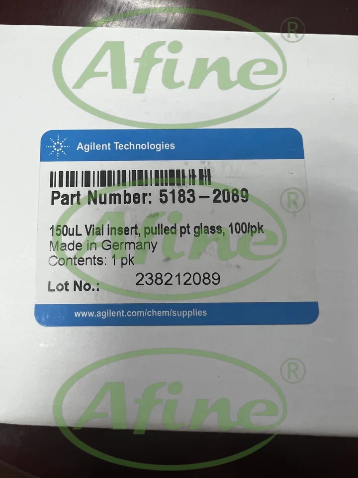 AFINE Agilent 5183-2089 200 L 바이알 인서트 풀드 포인트 유리 2 mL 표준 개방 8mm 나사 상단 100/pk
