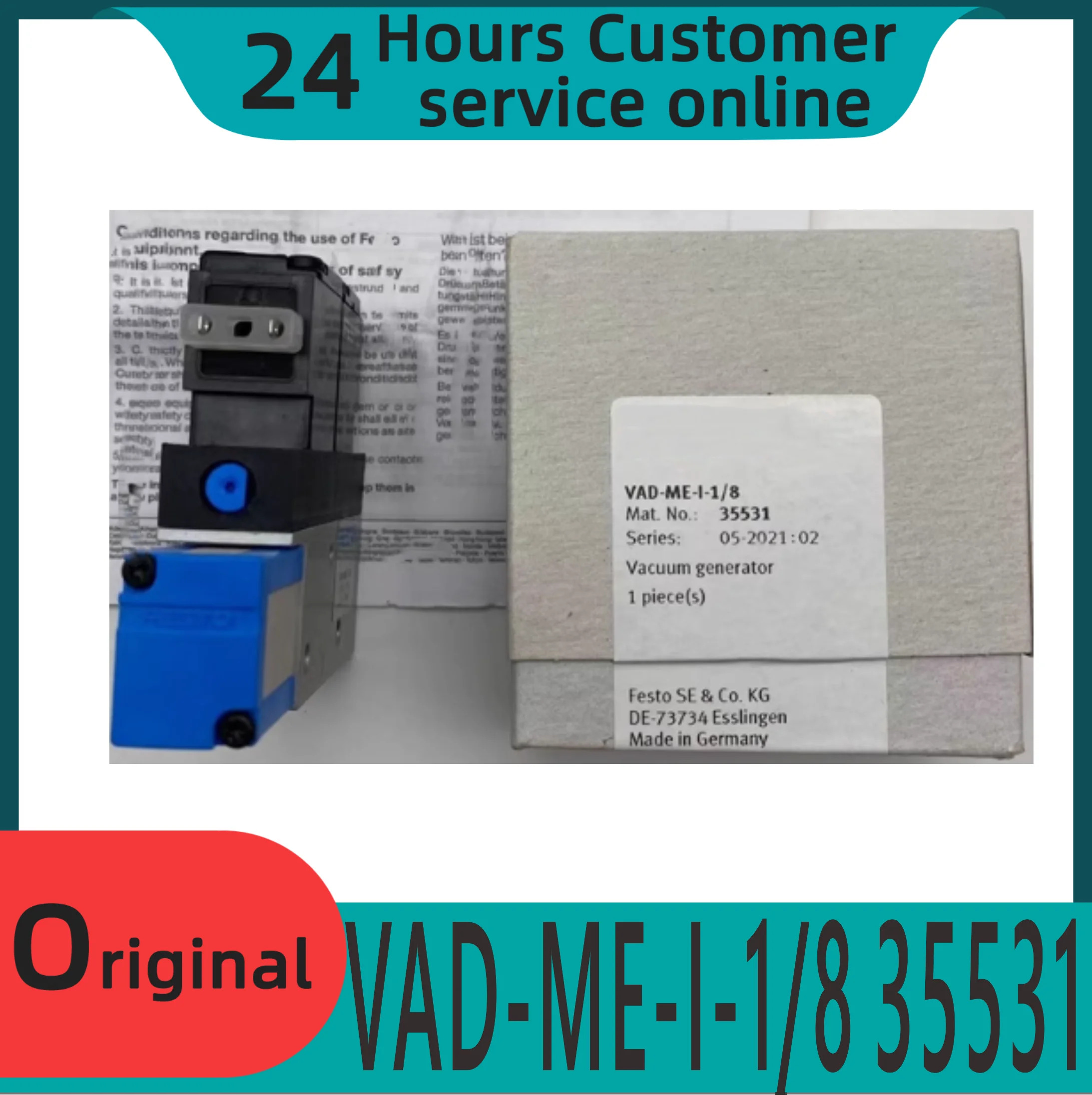 오리지널 T자형 높이 진공 발생기 VAD-ME-I-1/8 35531