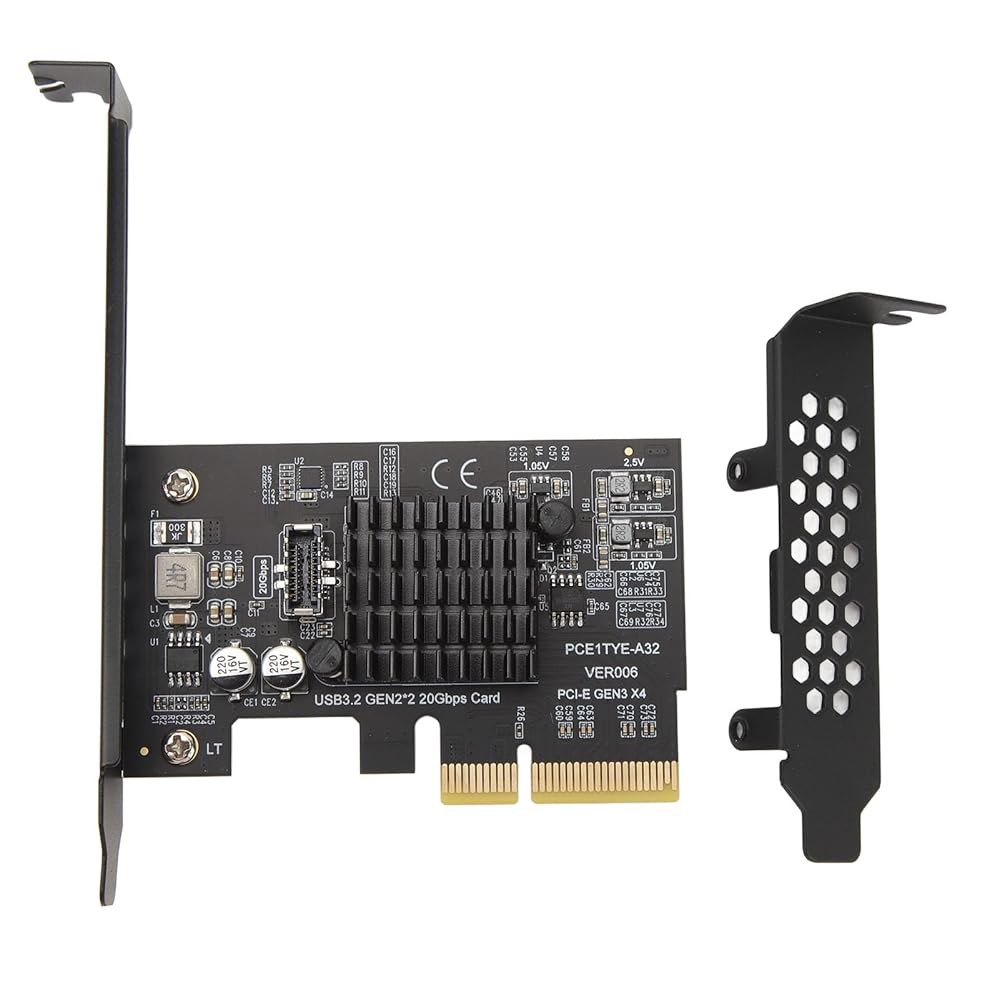 USB3.2 확장 카드, GEN2x2 20Gbps PCIE 4X 어댑터 타입 C 전면 데스크톱 섀시용 키 E. - 상품 이미지