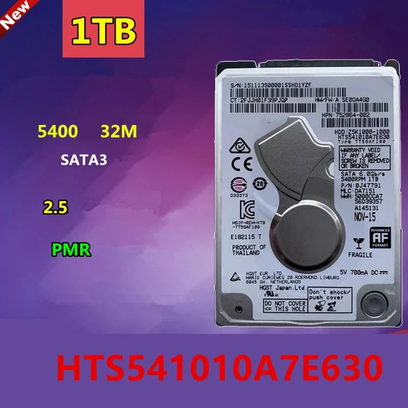 HGST 500GB SATA 2.5인치 16MB 노트북 하드 드라이브 HTS새 원본 545050 A7E380 1TB HTS 541010 A7E630