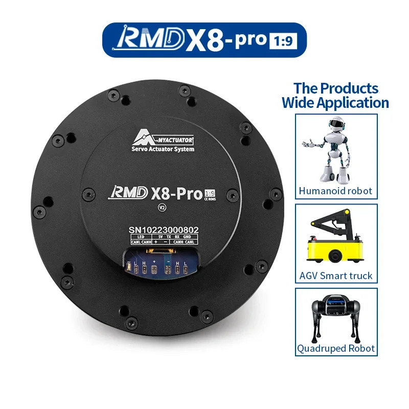 RMD-X8 프로 19 V2 브러시리스 DC 서보모터 토크 BLDC 팬케이크 모터 유성 감속기 암 24V-48V 13N.M