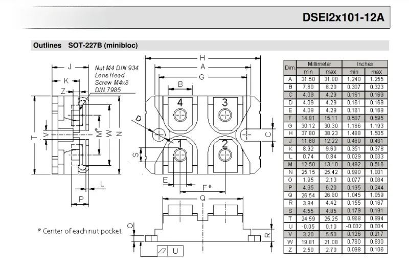 DSEI2X101-12A 정류기 고주파 고속 복구 다이오드 전원 모듈