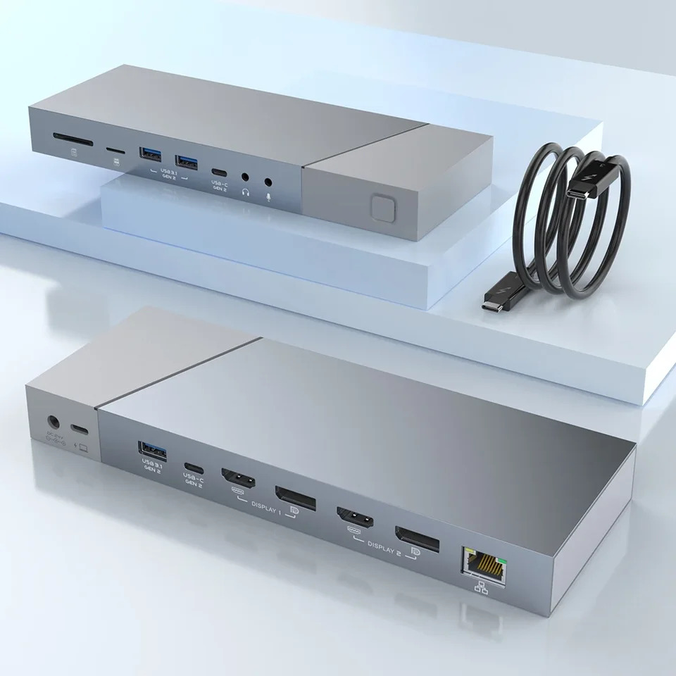 Rocketek 듀얼모니터 디스플레이 도킹 TF4.0 C 타입 멀티 USB 포트 충전 허브