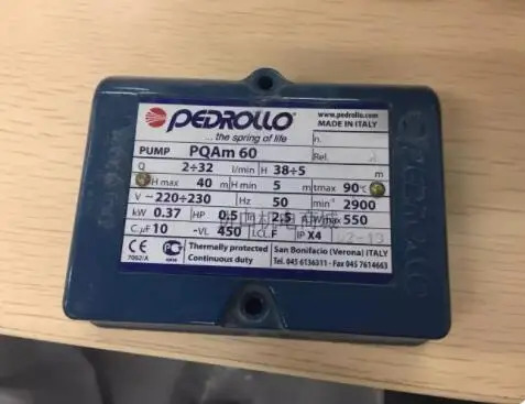 pedrollo 고압 순환 워터 펌프 PQAM60-220V PQA60-380V