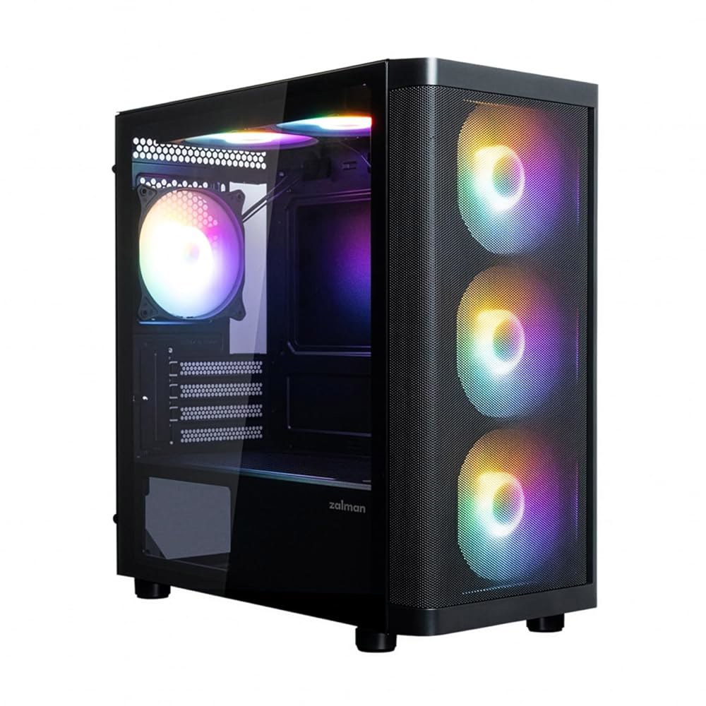 Zalman M4 SE 마이크로 ATX 케이스, 컴퓨터 FRGB 강화 공기 패널, 전체 컴팩트 섀시 유리 흐름, - 6 PC 120mm 타워 미니 USB 사이드 x 설치, 높은 - 상세 이미지 2