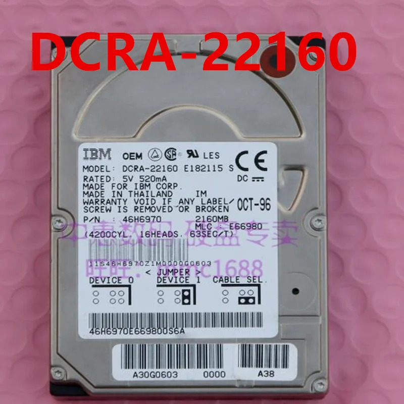 IBM오리지널 리퍼 하드 DCRA-22160 DTCA-24090 DARA-218000 2.5 인치 노트북 HDD 2.1GB 4090MB 18.14GB IDE
