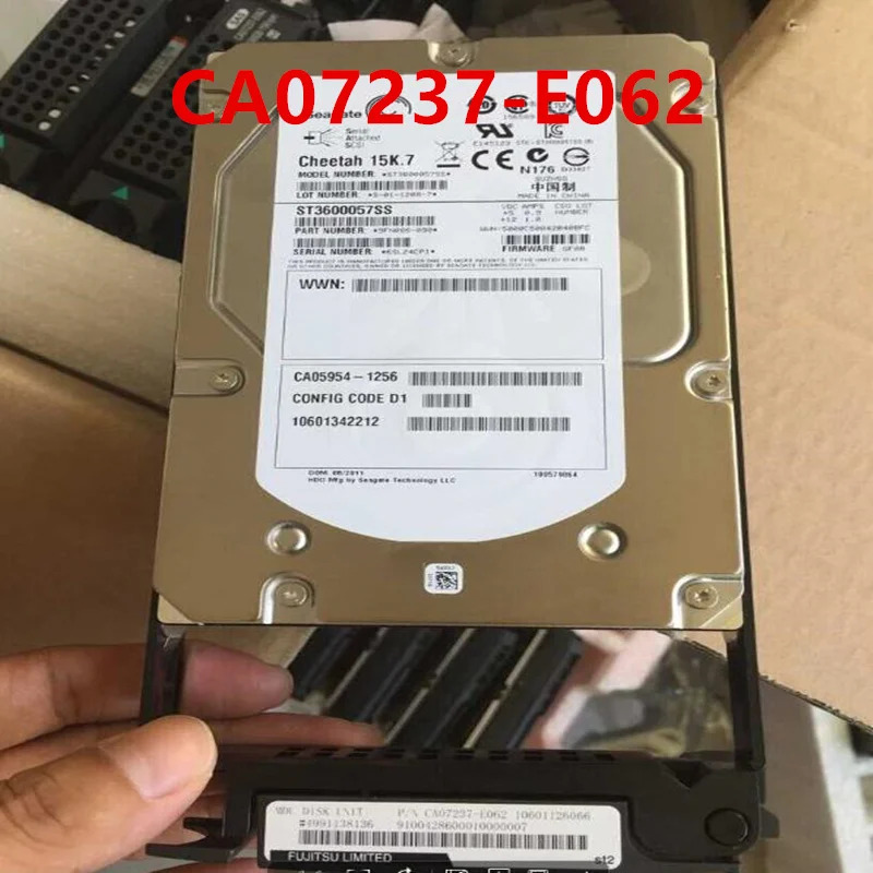 FUJTSU DX80 DX90 오리지널 하드 600GB SAS 3.5 인치 15K 64MB 서버 HDD CA07237-E062 CA05954-1256
