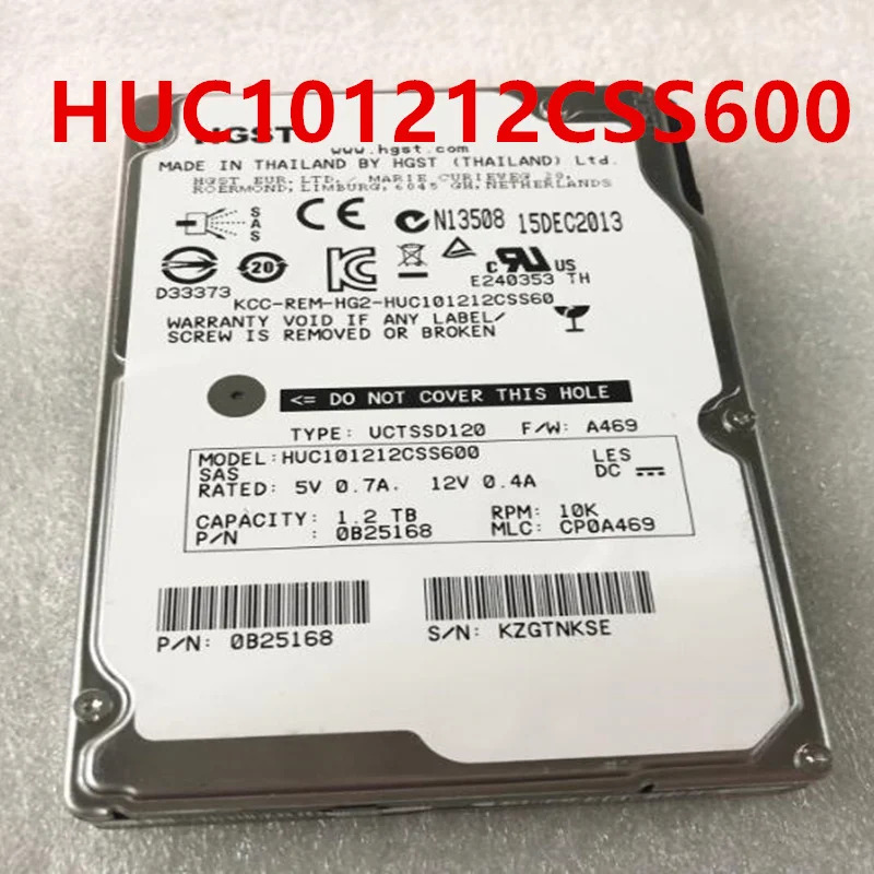 HGST 1.2TB SAS오리지널 하드 HUC101212CSS600 서버 HDD 2.5 인치 10000RPM 64MB