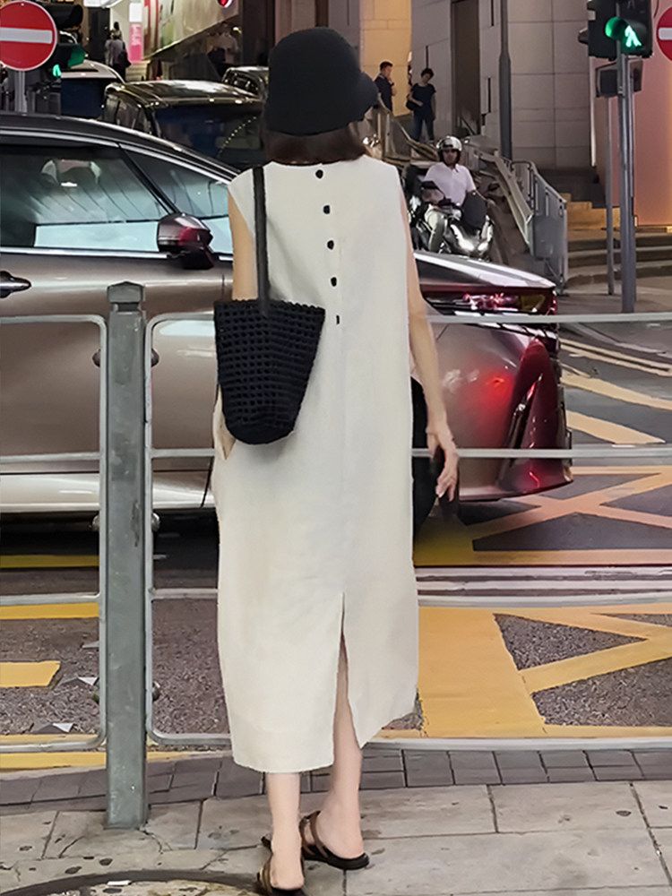 싱가포르여행룩 롱롱 여성 여행용 스 휴가지 여성원피스 원피스 롱원피스 여름 멜빵 반팔 - 상세 이미지 4