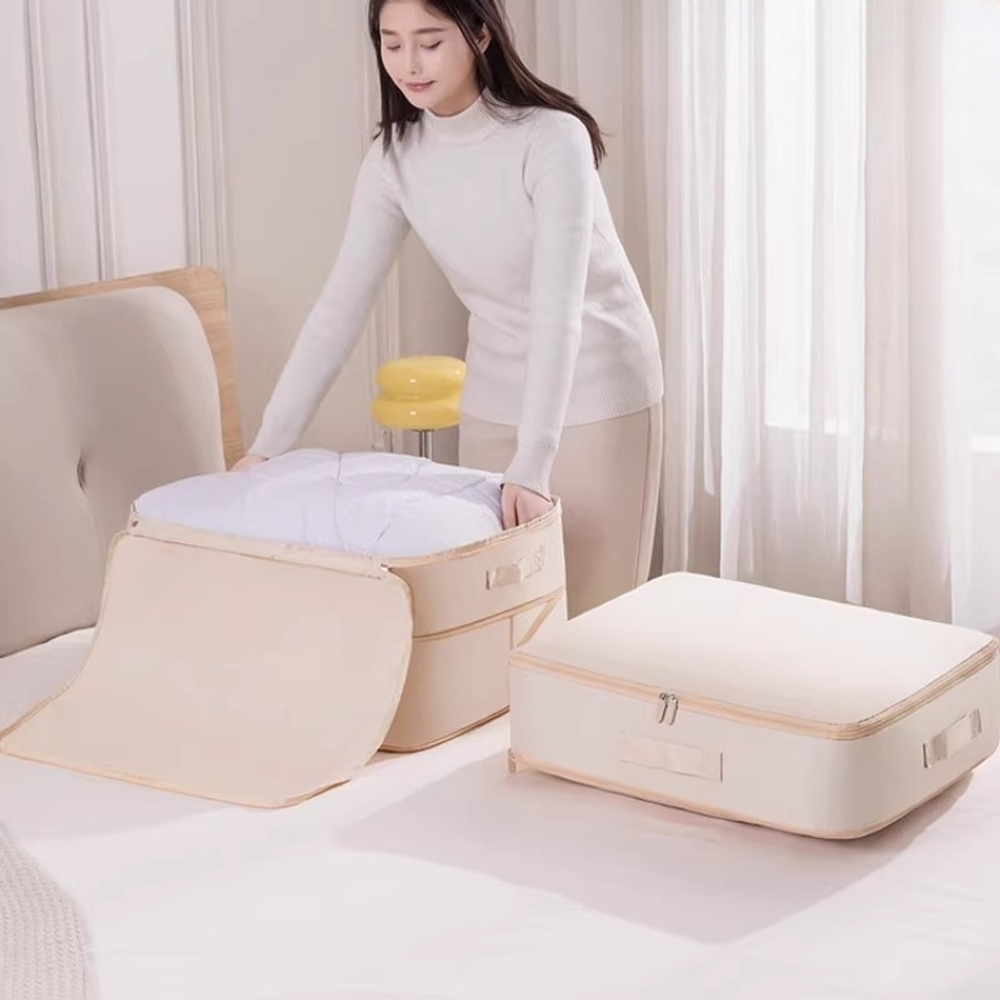 대용량 이불 보관 가방 압축 수납백 의류 패딩 정리함 대형 블루 이불 보관 가방 - 상품 이미지