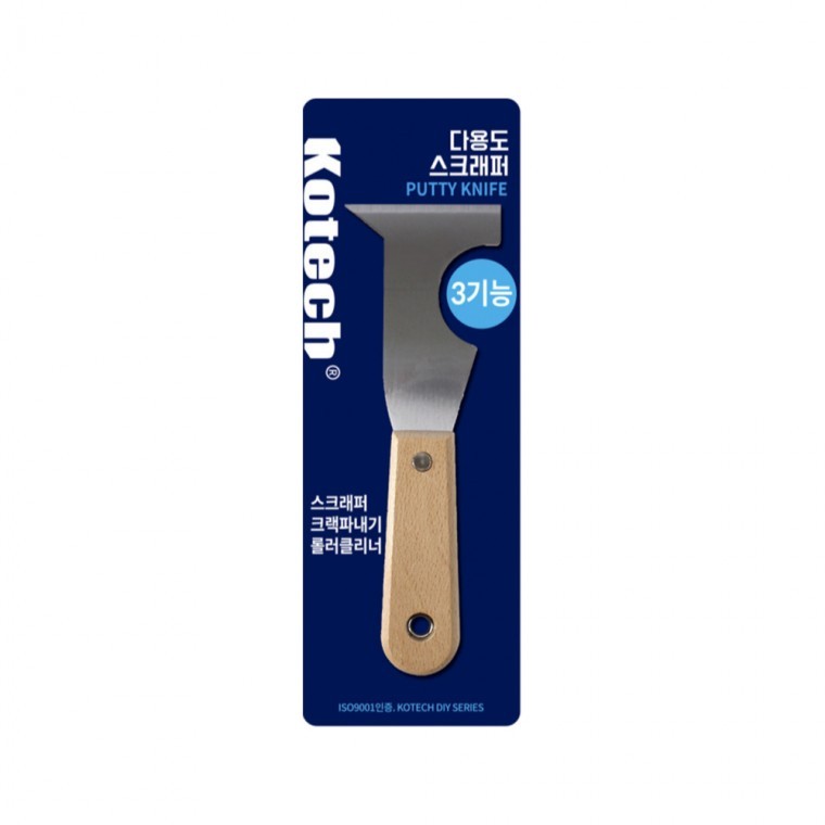 도모아 코텍 3기능 다용도 스크래퍼(K-6686) 멀티헤라 크랙파내기 롤러클리너 페인트제거 틈새긁기 스티커 껌제거 - 상품 이미지