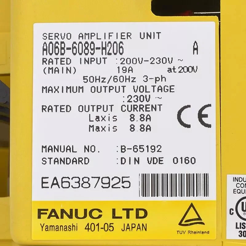 A06B-6089-H206 Fanuc 서보 드라이브 증폭기 12개월 A06B 6089 H206