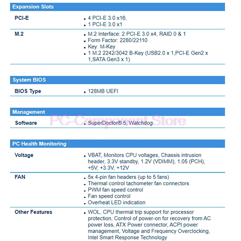 슈퍼마이크로 서버 마더보드 코어 x 4 웨이 GPU 딥 러닝 C9X299-RPGF-L X299 LGA2066 지지대