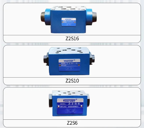 누적된 압력 유지 밸브 유압 제어 단방향 Z2S6 Z2S10 Z2S16