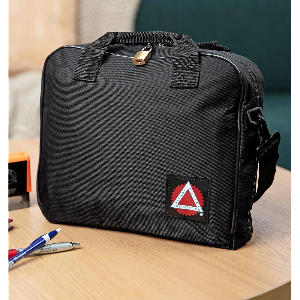 National Notary Association Carry-All 공증인 가방 어깨끈, 자물쇠 조절 캐리올 블랙. - 사이즈 레터 포함, 여러 포켓, 미니 가능한 - 상세 이미지 2
