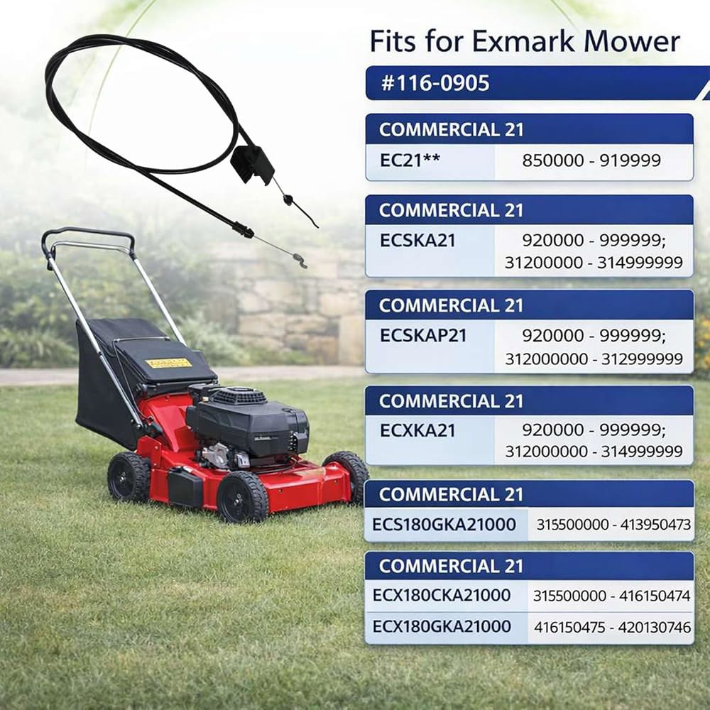 SGTBQLL Exmark 잔디깎이용 116-0905 Zone 케이블, 가와사키 116-0900/290-362 21인치 교체용, 엔진 상업용 호환 모델과 - 상세 이미지 3