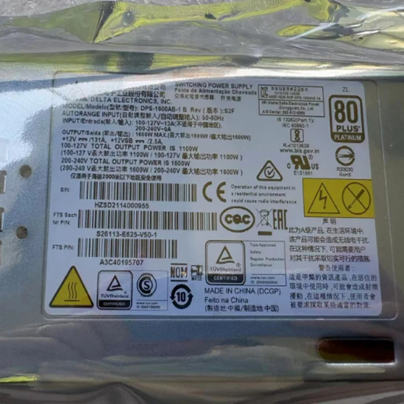 Lenovo호환 RD350 450 550 650 TD350 1600W 전원공급장치 DPS-1600AB-1 B DPS-1600AB-1B S26113-E625-V50-1 새