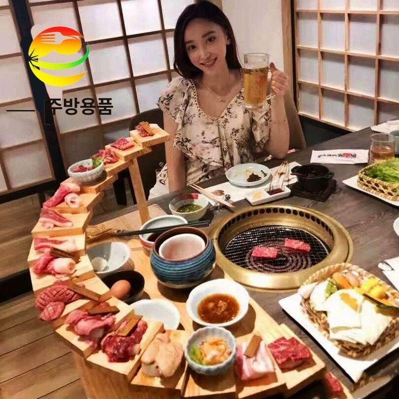 플레이팅 나무그릇 일식 플레이트 업소용 레스토랑 식기 회 횟집 반찬 나무접시 일본 - 상세 이미지 3