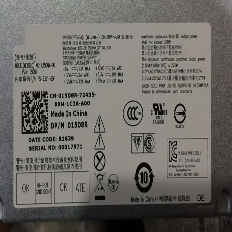 델 220 390 790 530 9010 350W 전원공급장치 L350PD-01 H350PD-00 D350PD-00 AC350AM-00 H350PD-01 L350PD-00 D35