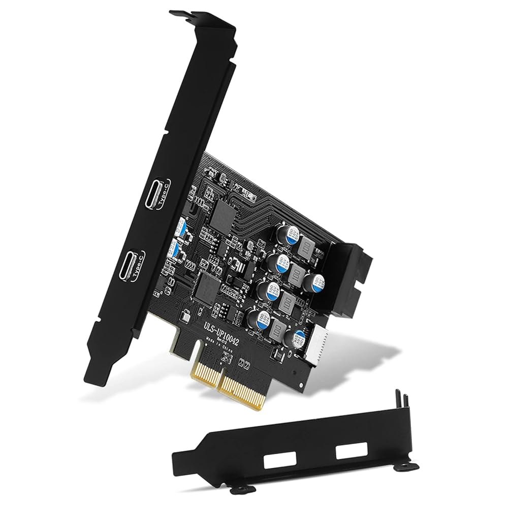 내부 타입 E부터 C까지 및 19핀 USB 헤더 확장 카드가 포함된 10Gbps PCIe C 카드, 데스크톱 PC, 워크스테이션, SSD 인클로저, 파일 백업용 PCI Expres - 상품 이미지