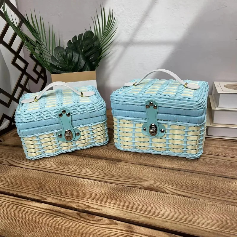 2pcs 선물 바구니 짠 옵션 상결혼식 상22x17x15cm