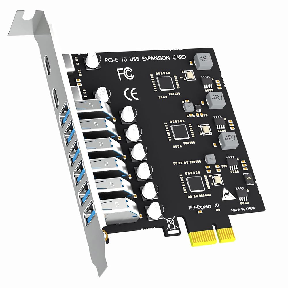GLOTREND U6A2C 8포트 PCIe USB 확장 카드, USB-C 2개 및 USB-A 포트 6개(USB 3.2 1세대), Windows Linux와 호환(Mac OS용 제외 - 상품 이미지