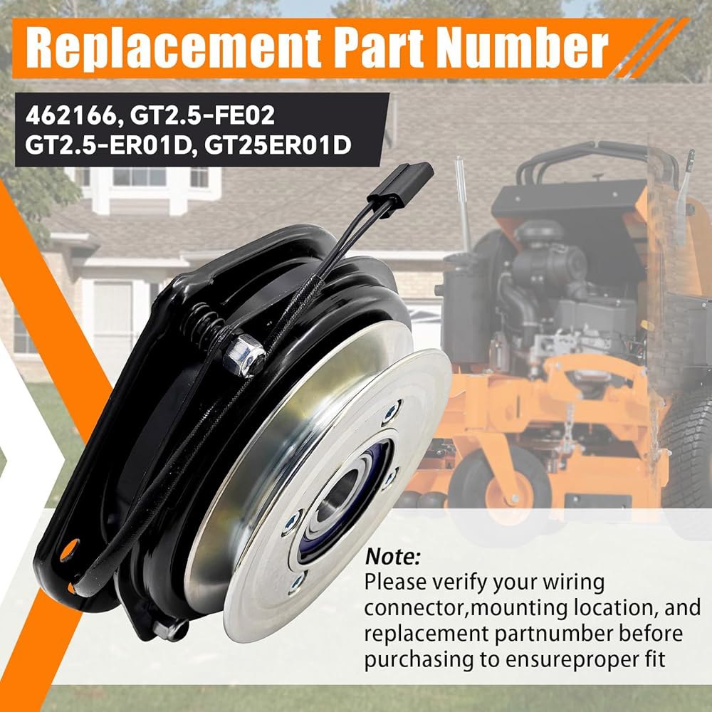 Farningone PTO 클러치 GT2.5-FE02 Scag 462166 하네스 V-Ride 호환, 베어링 잔디깎이와 풀리 GT25ER01D, 및 # 와이어 GT2.5-ER01D - 상세 이미지 2