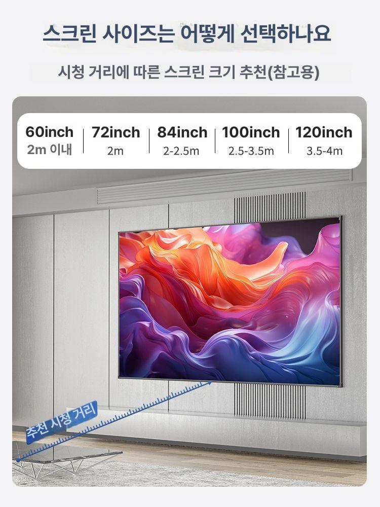 프로젝터 스크린 액자형 빔 선명한 얇은 디스플레이 단초점 슬림형 영화감상 - 상세 이미지 4