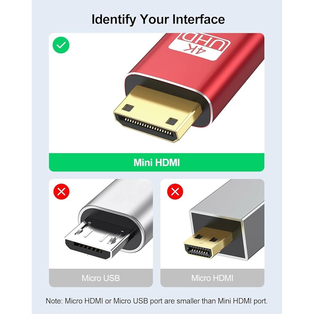 ApoJodly 미니 HDMI to 케이블 7.6m(25피트), 코드 태블릿, 모니터, (4K, 캠코더, 나일론 18Gbps 3D, HDR) 2.0 노트북용 2K, 고속 브레이드 - 상세 이미지 2