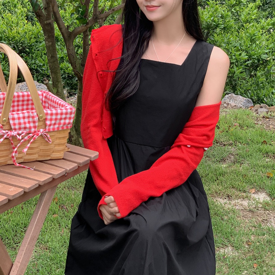 여름 스퀘어넥 허리 핀턱 나일론 나시 롱 원피스 이미지 7