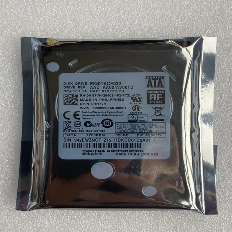 도시바호환 노트북내장 하드 오리지널 HDD MQ01ACF032 320GB 2.5 인치 SATA 3 Gb/s 16MB 7200RPM 7mm