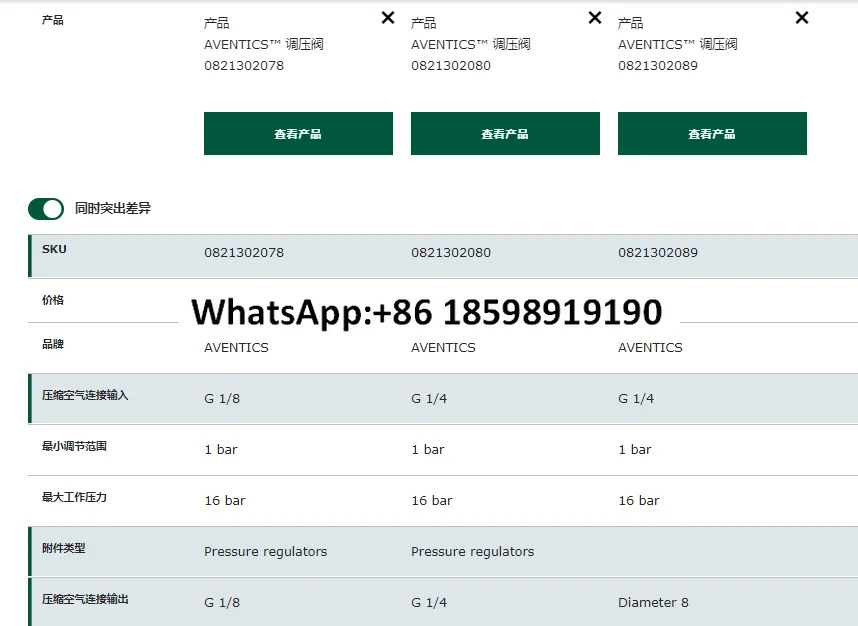 오리지널 압력 조절기 0821302078 0821302080 0821302084 0821302089