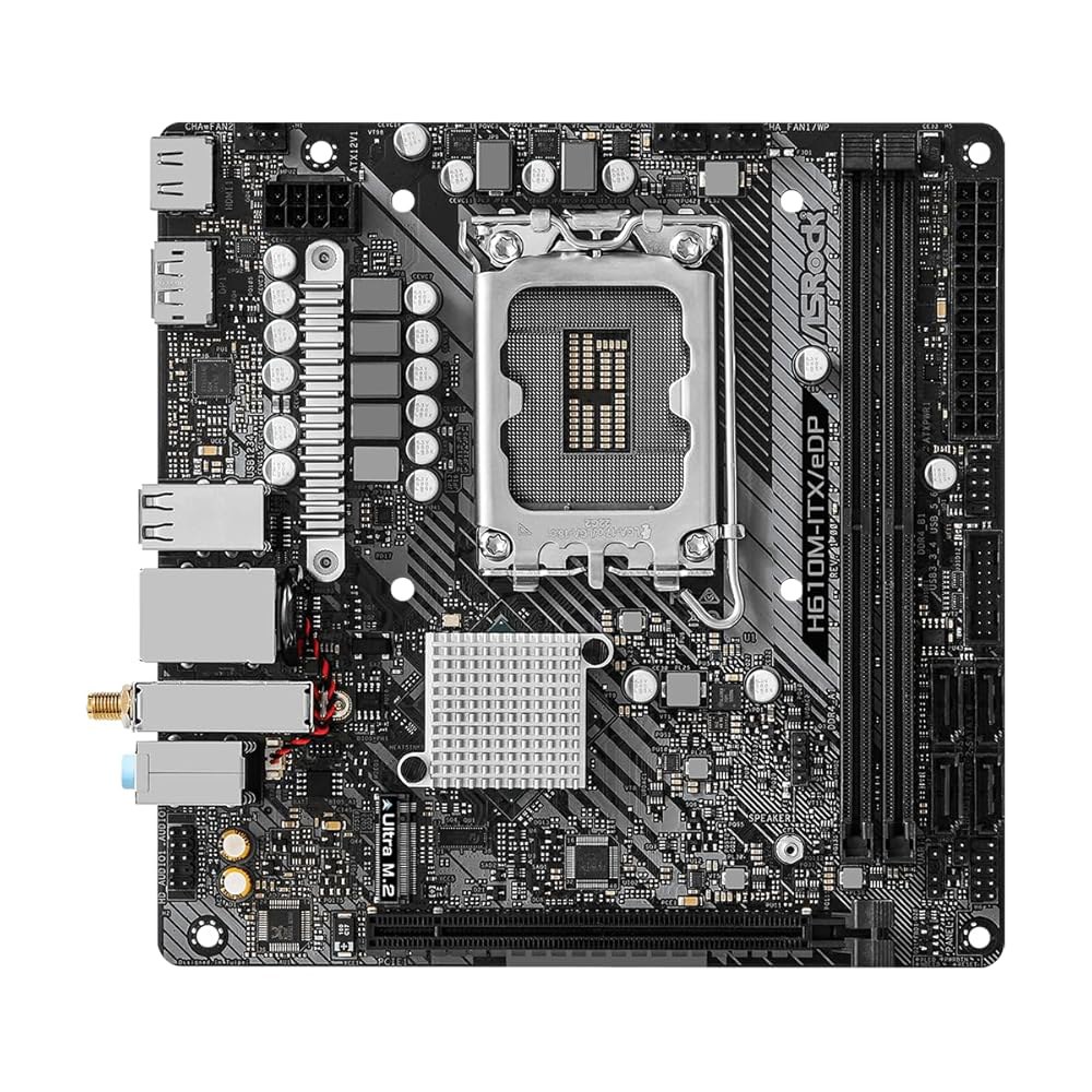 ASRock H610M-ITX/eDP Mini-ITX 마더보드, 인텔 14세대/13세대/12세대 코어 Wi-Fi 기가비트 Dr.MOS 5, PCIe 지원 DDR4, 4.0, LAN - 상세 이미지 2