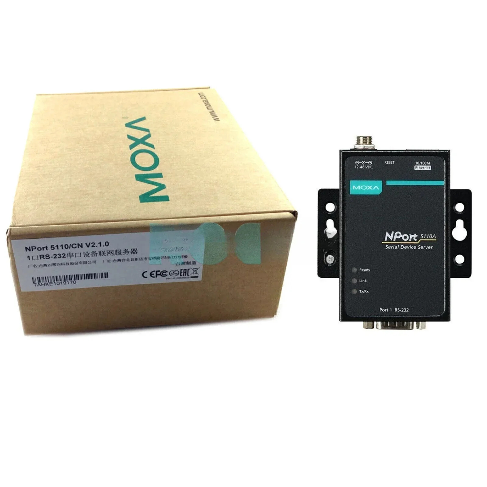 MOXA NPort 5110A 포트 장치 서버 10/100 이더넷 RS-232 DB9 수