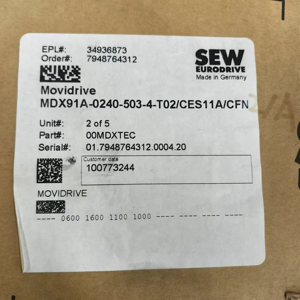 SEW 드라이브 컨트롤러 MDX91A-0240-503-4-T02/CES11A/CFN 포장 협의