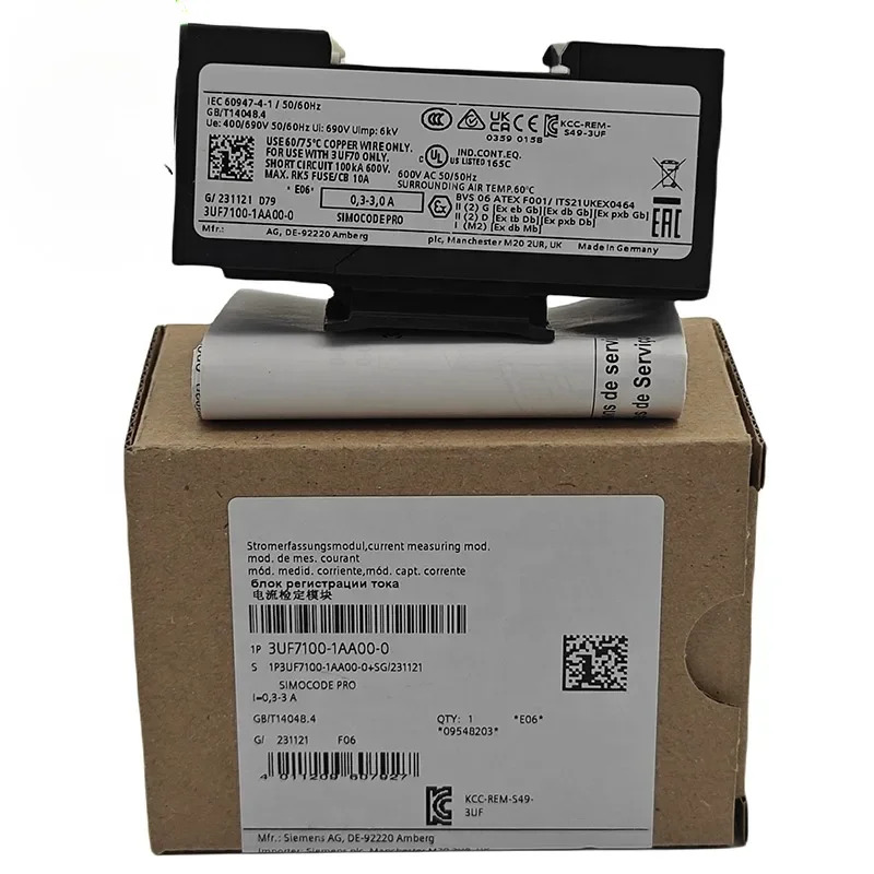 스마트 모터 보호대 PLC 컨트롤러 전류 측정 모듈 세트 전체 너비 45mm 3UF7100-1AA00-0 신