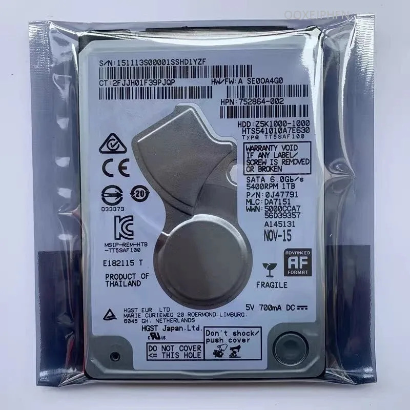 HGST 500GB SATA 2.5인치 16MB 노트북 하드 드라이브 HTS새 원본 545050 A7E380 1TB HTS 541010 A7E630