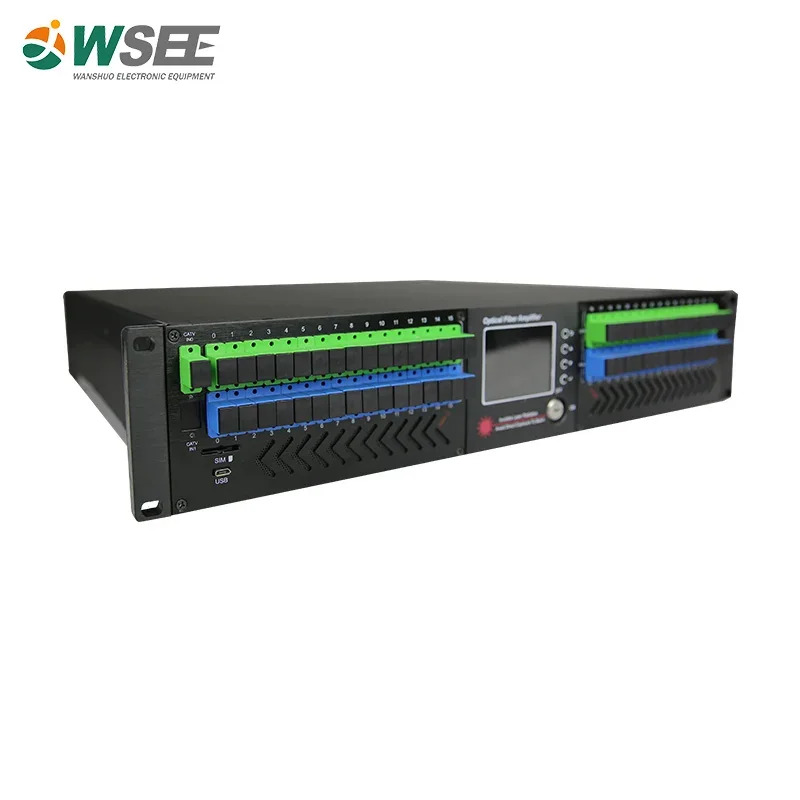 네트워크 PON WDM Catv 1550 Edfa 4 8 16 32 출력 포트 19 인치 2U 랙 마운트 기능 19dBm 22 dbm