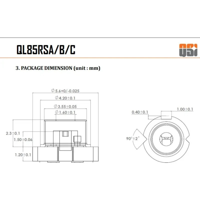 QL85R6SA/B/C 850nm 200mm 적외선 레이저 다이오드는 포장으로 되었습니다.