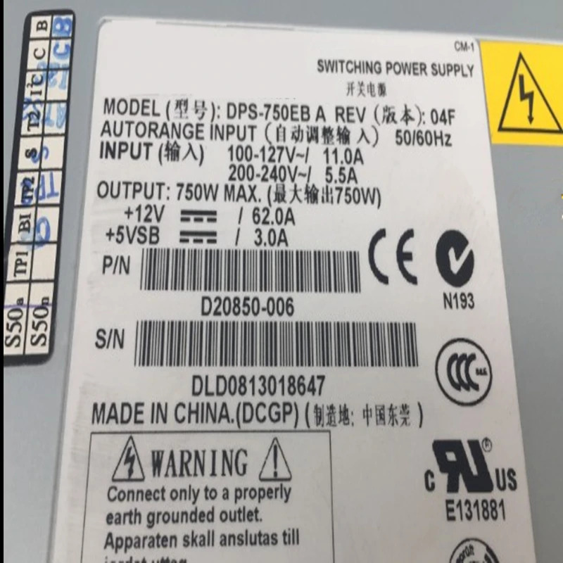 아수스호환 RS260-E4 RX8 PSU 전원공급장치 DPS-750EB A B C D 750W 신