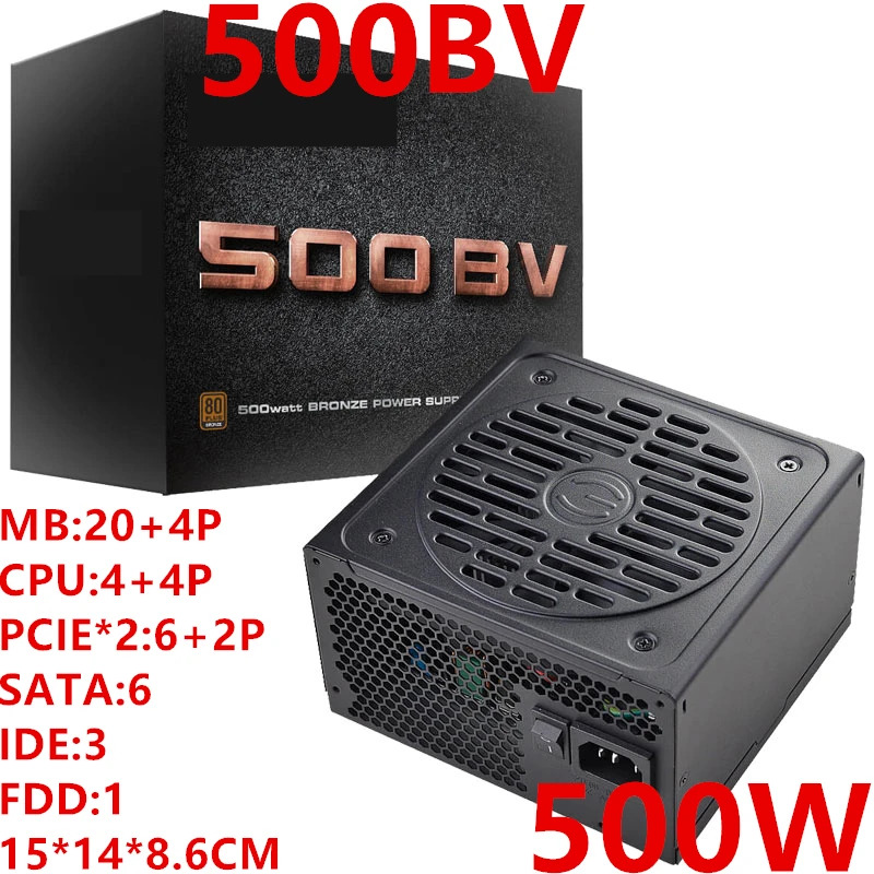 EVGA 80 플러스 브론즈 RTX2060 RX570 PSU 무소음 전원공급장치 500W 450W 500BV 450BV 신