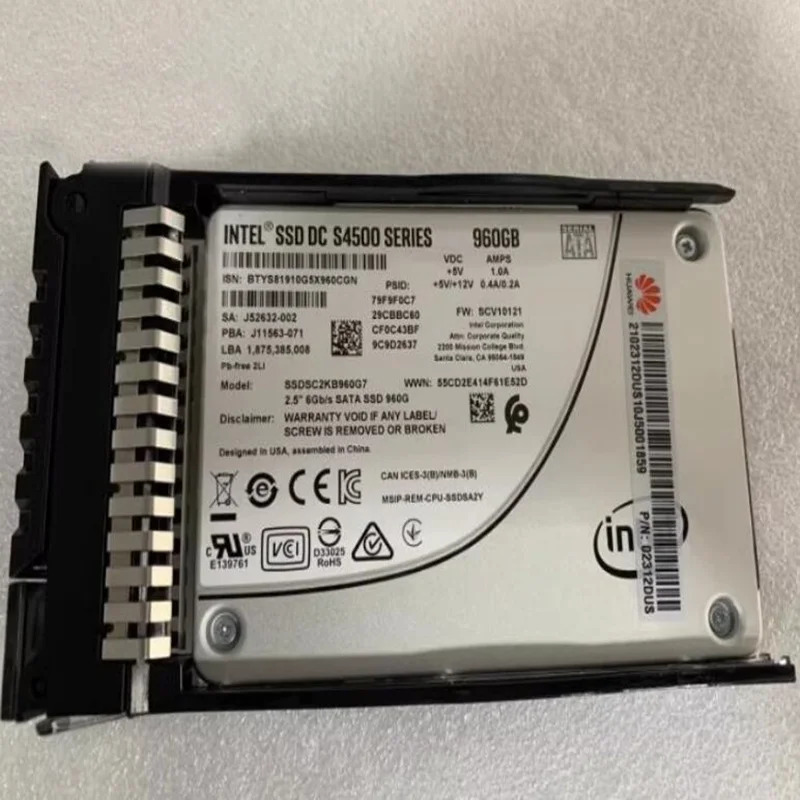 화웨이호환 RH2288V3 V5 오리지널 솔리드 스테이트 드라이브 960GB 2.5 인치 SATA SSD 02312DUS 거신