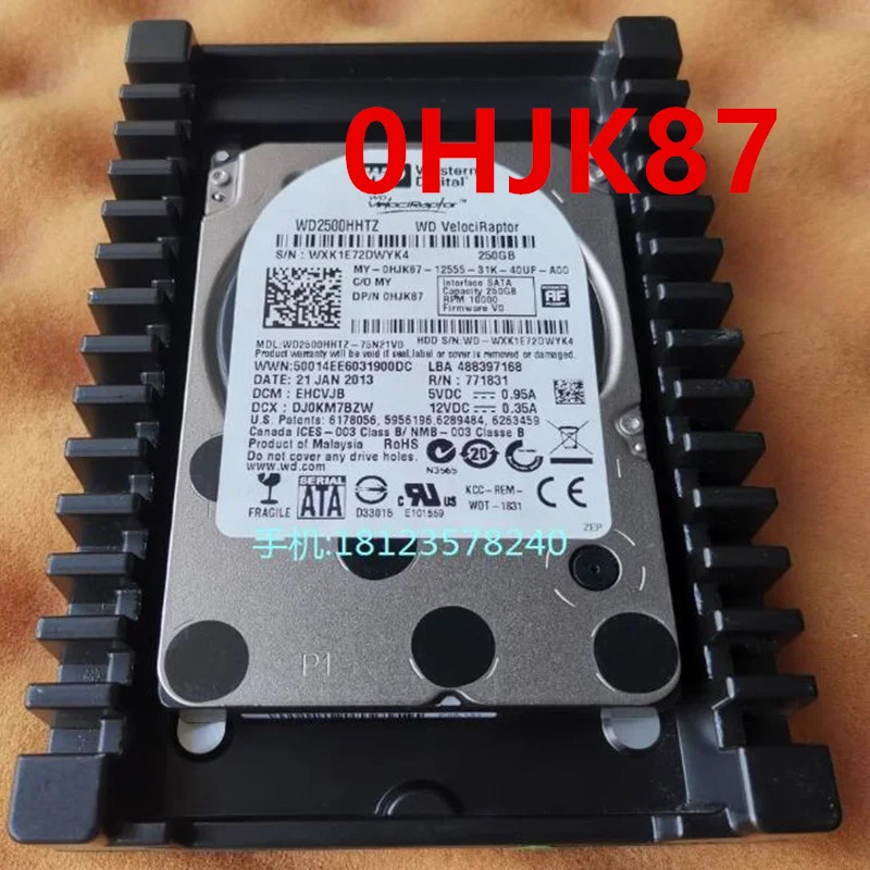 DELL 250GB SATA 2.5 10000RPM 16MB 하드 드라이브 0HJK87 HJK87 WD2500HHTZ거새 원본