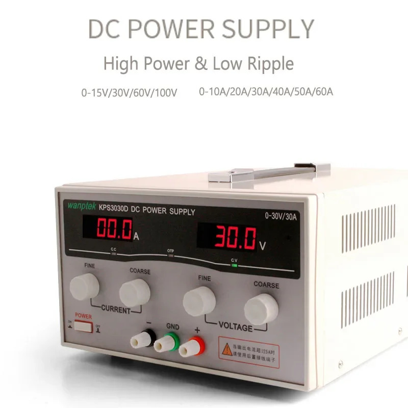 고정밀 고출력 조절식 LED 디스플레이 스위칭 DC 실험실 전원공급장치 220V 0-30V 0-60A KPS3060D